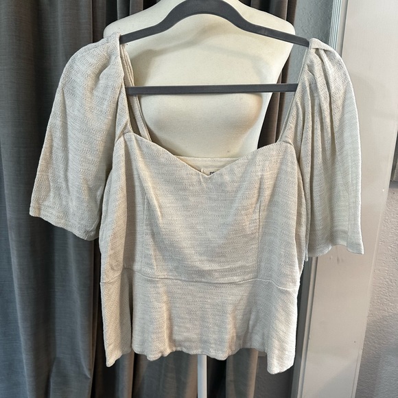 Anthropologie Porridge clothing beautiful top cream color size large - Picture 3 of 8